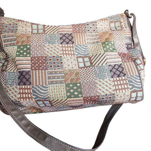 SAS Vintage Patchwork Canvas Shoulder Bag Medium - Picture 4 of 9